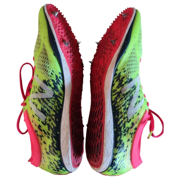 New Balance LD5000v4 Long Distance Women's Running Spikes Neon Yellow Pink Sz 10 - Picture 13 of 16